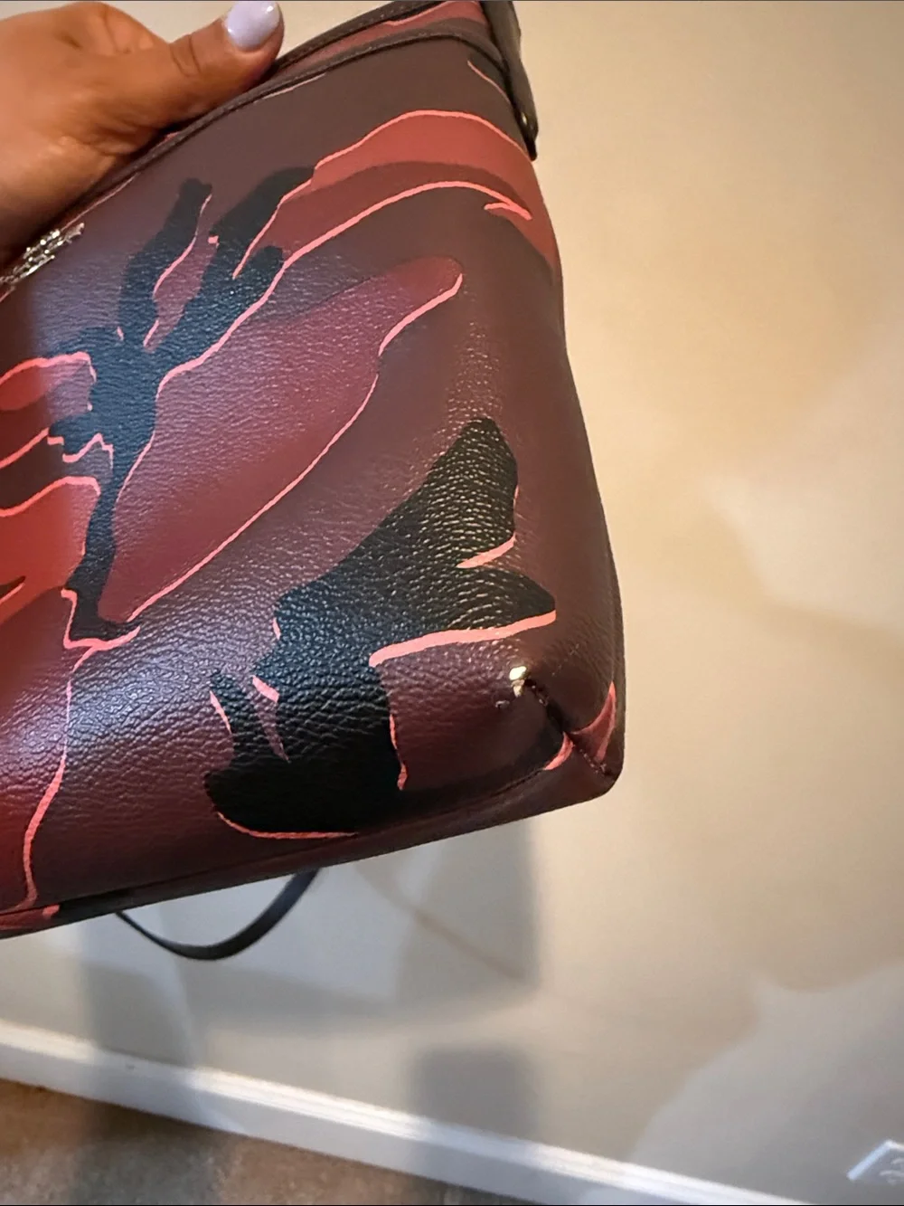 Coach Red & Black Camo Crossbody Bag